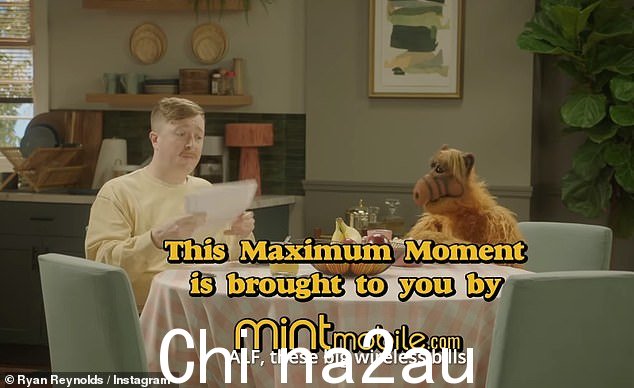 Mint Mobile:一些以 ALF 为中心的短片,例如宣传 Mint Mobile 的短片,出现在 Reynolds Instagram 帖子中近四分钟长的视频中
