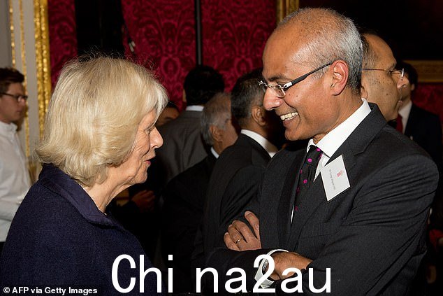 Alagiah chats to Queen Camilla - then the Duchess of Cornwall - during a 2013 reception at Clarence House