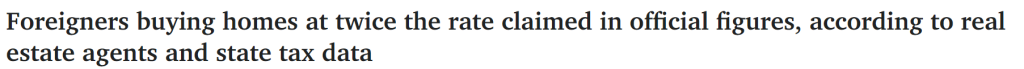 外国买家在澳购房数量远超政府数据，政客呼吁财长紧急调查（图）—— 1