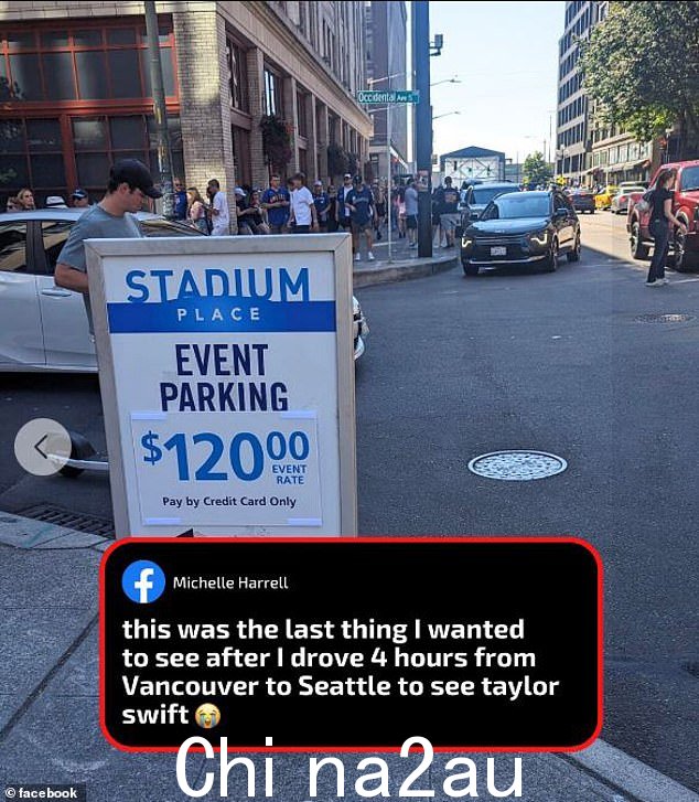 亲眼所见才能相信!温哥华广播电台 604 Now 周三晚上在 Facebook 上分享了西雅图 Stadium Place 停车场外 120 美元标牌的照片
