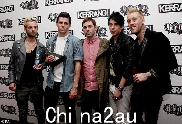 Lostprophets 成员(左起)Lee Gaze、Stuart Richardson、Mike Lewis、Ian Watkins 和 Luke Johnson
