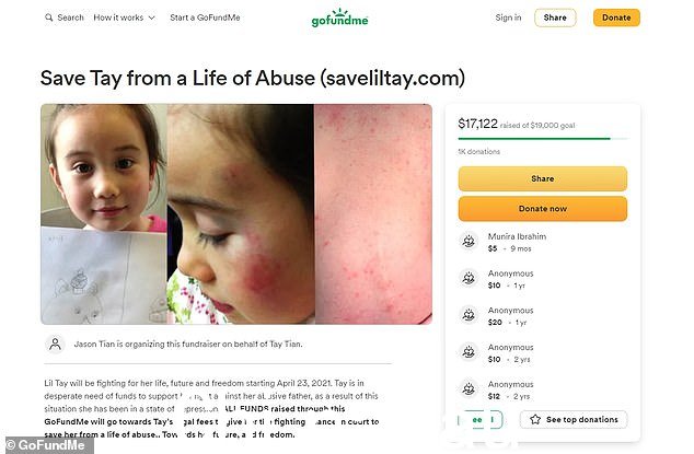 然后,在 2021 年,她的兄弟创建了一个 GoFundMe 页面,在该页面中他请求捐款来帮助 Lil Tay“对抗虐待她的父亲”