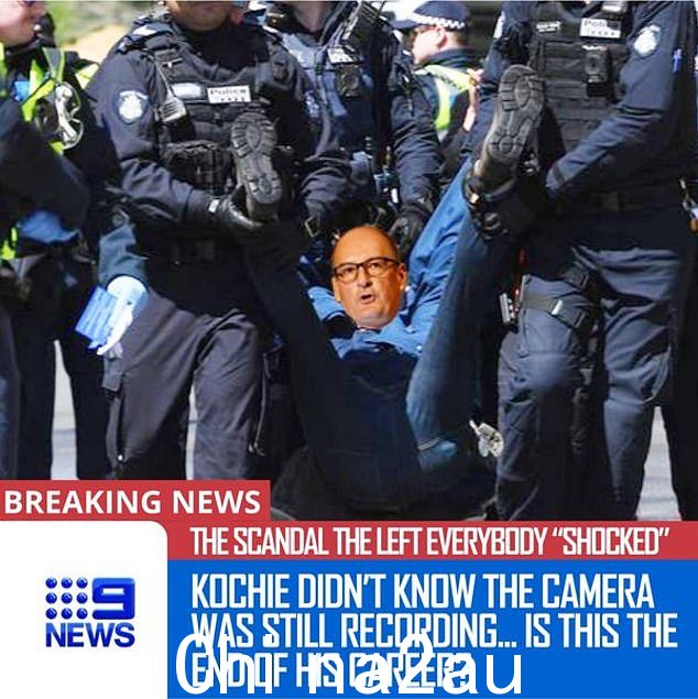 在另一篇文章中看到警察用手腕和脚踝抱着经过精心修图的 Kochie