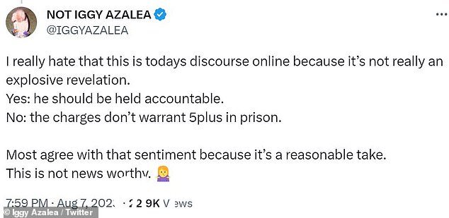 Iggy 在因捍卫拉内兹而受到强烈反对后向粉丝解释了她的故事