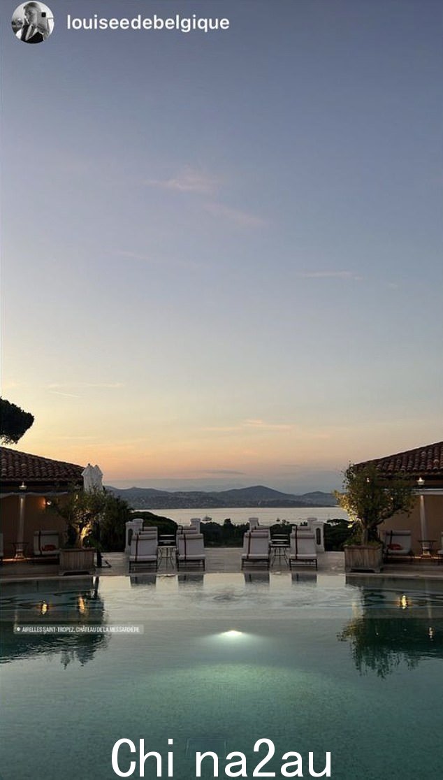比利时路易丝公主分享了一张在五星级Airelles Saint-Tropez, Château de la Messardière酒店拍摄的令人惊叹的日落照片,该照片被两姐妹转发