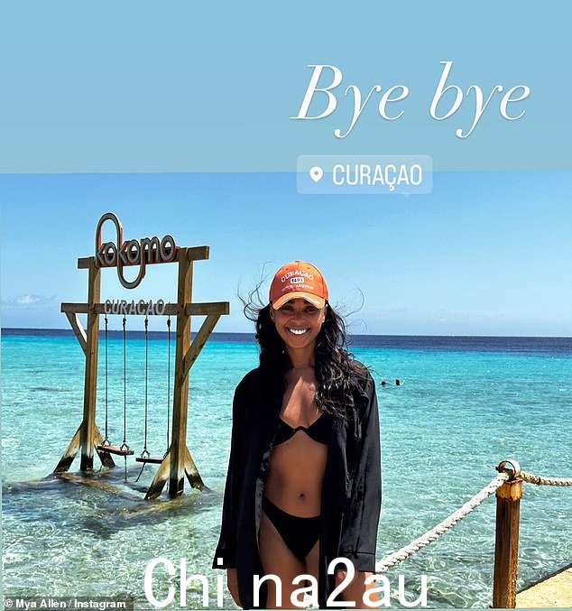 Beaming:Mya 通过她的 Instagram 故事发布了那天她在库拉索度假的信息