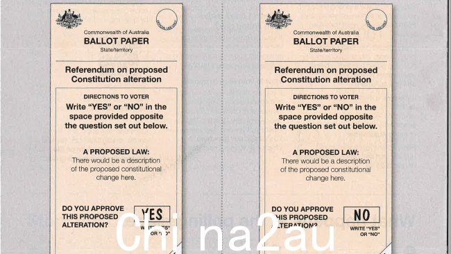 澳大利亚人将于 10 月前往投票站投票选出宪法规定的声音。图片：选票样本