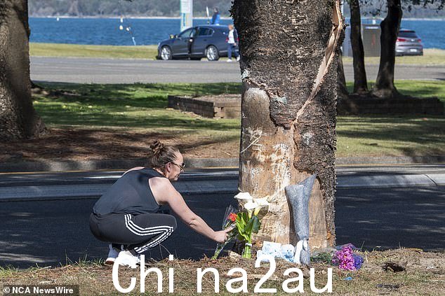 周六大游行时社区成员参观了事故现场