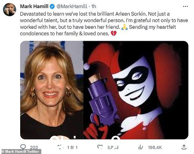 马克·哈米尔 (Mark Hamill) — 为小丑配音的著名人物 — 在 Twitter 上表达敬意