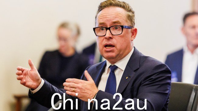 澳洲航空首席执行官艾伦·乔伊斯 (Alan Joyce) 在参议院关于生活成本的听证会上。图片 NCA NewsWire / Aaron Francis