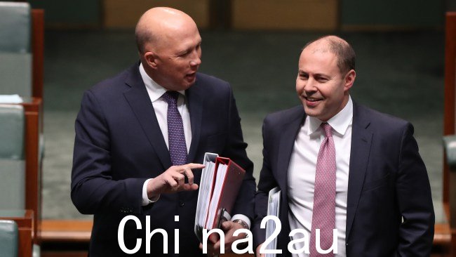 Peter Dutton 表示他祝愿 Josh Frydenberg“在职业生涯的下一阶段取得成功”。图片来源：Kym Smith” =