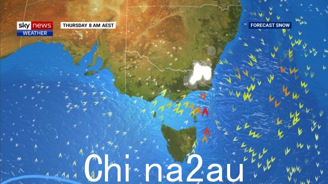 雪山部分地区将感受到寒冷并带来降雪。图片:澳大利亚天空新闻天气