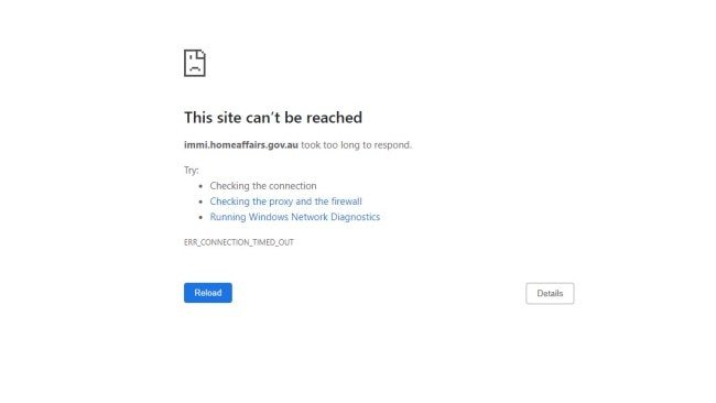 当 SkyNews.com.au 周五下午尝试访问该网站时，该网站仍然处于关闭状态。图片：内政部。