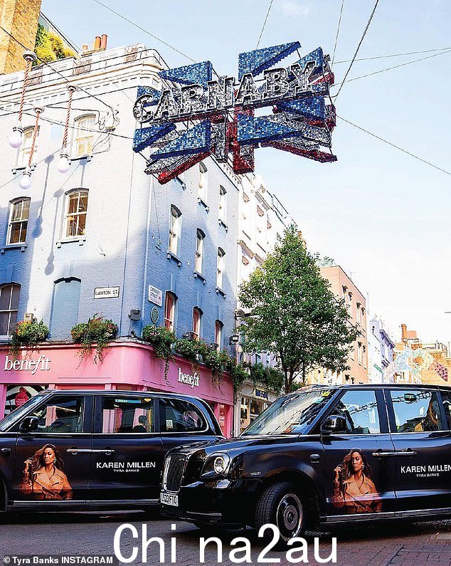 大洋彼岸：Tyra 的 Karen Millen 广告活动也在英国的出租车上亮相