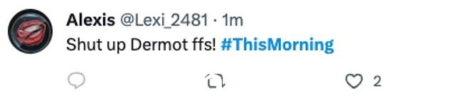 Fuming:在 X(以前称为 Twitter)上,有人写道:“他说话时闭嘴,亲爱的上帝烦人”