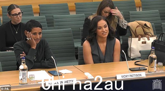帕蒂森女士与 BBC 广播员 Naga Munchetty 一起向委员会发表讲话,Naga Munchetty 透露了她自己令人痛苦的子宫疾病如何在三十年来一直被医生忽视