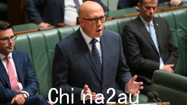 反对党领袖彼得·达顿 (Peter Dutton) 呼吁总理安东尼·阿尔巴内塞 (Anthony Albanese) 在下周前往美国的途中访问以色列。图片：NCA NewsWire / Martin Ollman