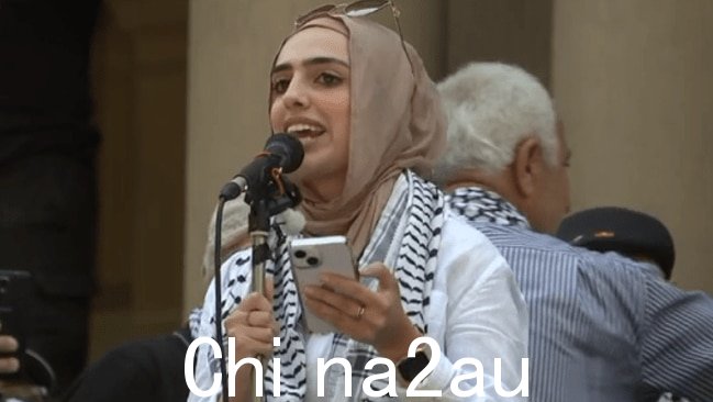 抗议组织者之一,Amal Nasser。图片:澳大利亚天空新闻