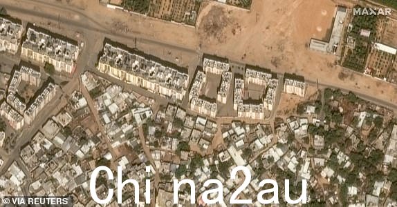 卫星视图显示加沙地带北部巴勒斯坦城市拜特哈农,2023 年 10 月 10 日.Maxar Technologies/来自路透社的讲义此图片由第三方提供。强制信用。不得转售。不得存档。不得遮挡徽标