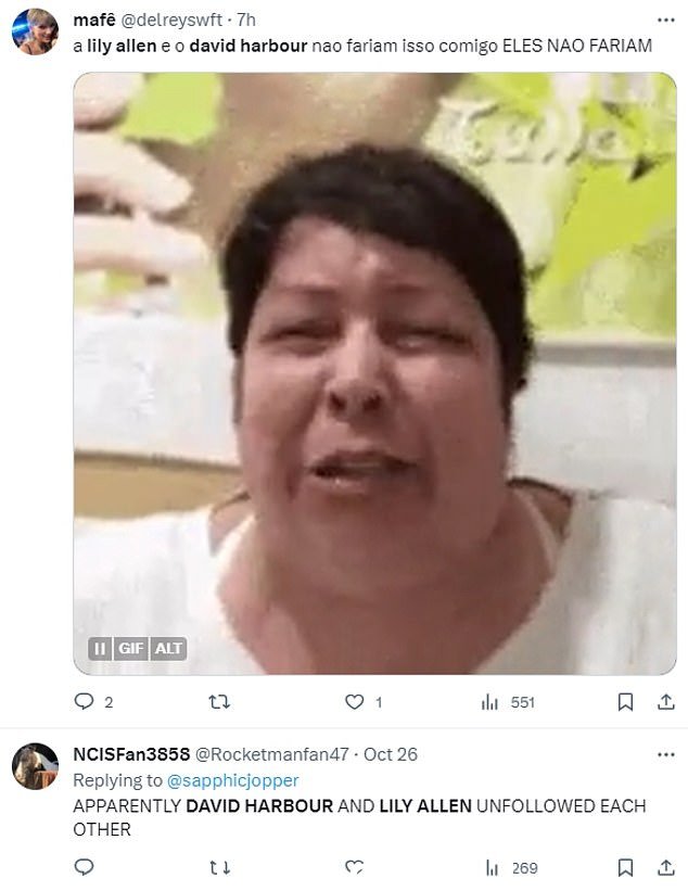 困惑的粉丝写下:“显然大卫·哈伯和莉莉·艾伦互相取消了关注”; '莉莉·艾伦和大卫·哈伯不会那样对我,他们不会'