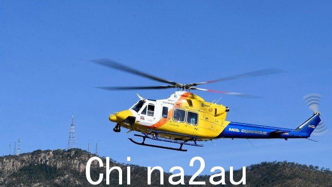 一架救援直升机已被派往麦凯以西芬奇哈顿附近的山区。图片：RACQ CQ Rescue