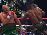 弗朗西斯·纳干诺 (Francis Ngannou) 在与泰森·富里 (Tyson Fury) 的第十回合比赛中尝试超人重拳......在比赛早些时候击倒了 WBC 重量级冠军之后