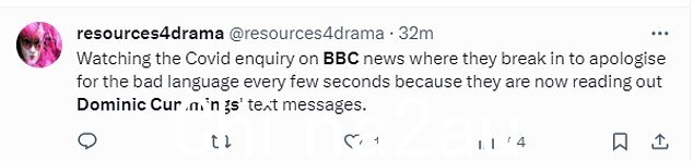 愤怒的观众猛烈抨击天空电视台和 BBC 不断道歉,因为他们没有审查多米尼克·卡明斯短信中使用的粗俗语言