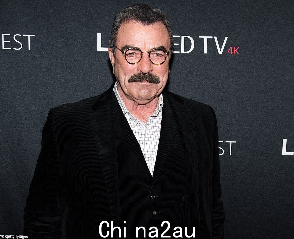 美国演员汤姆·塞立克 (Tom Selleck) 出席 2017 年 10 月在纽约举行的蓝血电影放映会