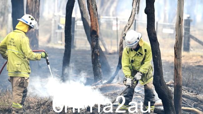 消防队员正在评估昆士兰州南部唐斯地区沃里克附近达尔文周围的损失情况。图片：NCA NewsWIRE / John Gass