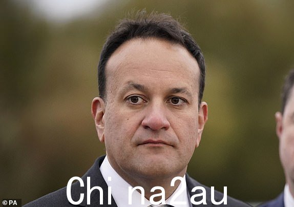 Taoiseach Leo Varadkar(右)与 Martin Heydon TD 在会议期间发表演讲位于基尔代尔郡 Athy 的新 Athy Distributor Road 开幕。图片日期:2023 年 10 月 31 日星期二。PA 照片。参见 PA 故事 IRISH Road。照片来源应为:Niall Carson/PA Wire