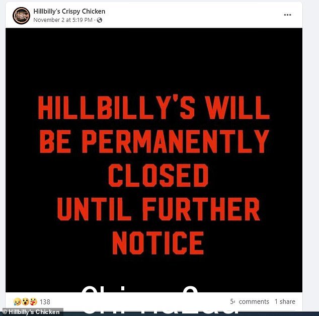 Mr Tay 的 Hillbilly's Fried Chicken 公司已进入清算,距离 Baulkham Hills 的 Hillbilly's Crispy Chicken 开业仅四年