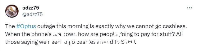 X 上的帖子表达了对完全无现金社会影响的担忧