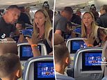 愤怒的飞机乘客在与一名同行的乘客大喊大叫后引发激烈争论，因为她指责他们在她倾斜座椅时“反复推她的座位”