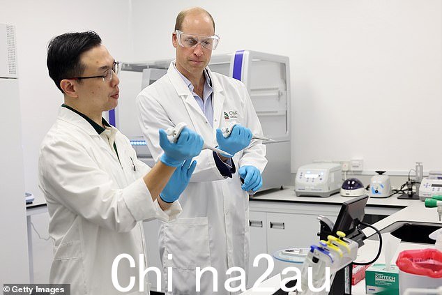 威廉王子今天在野生动物取证中心进行 DNA 测序测试