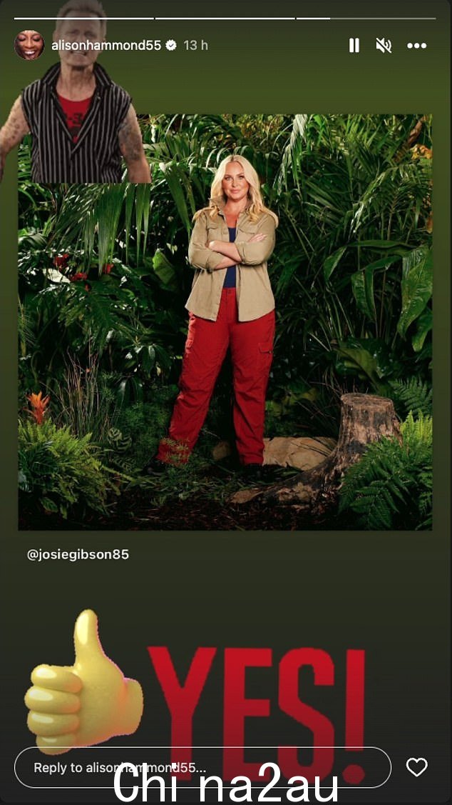 支持:48 岁的艾莉森·哈蒙德 (Alison Hammond) 在社交媒体上做了同样的事情