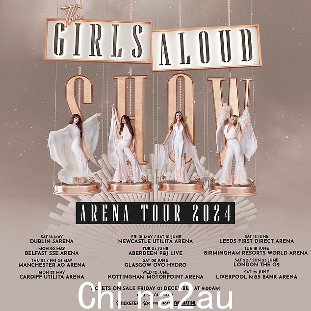Cheryl Tweedy、Nadine Coyle、Nicola Roberts 和 Kimberley Walsh - 计划于 2024 年 5 月和 6 月上路,以纪念本月他们和已故的 Sarah Harding 赢得 Popstars 21 周年: The Rivals