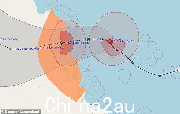 凯恩斯至少 15,000 所房屋面临风暴潮洪水的风险。风险最高的房产位于上面的红色区域