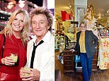 Rod Stewart 漫步走进沉睡的佛蒙特州小镇时，震惊了他旧货店与妻子 Penny Lancaster 穿着皮裤和价值 1,000 美元的靴子