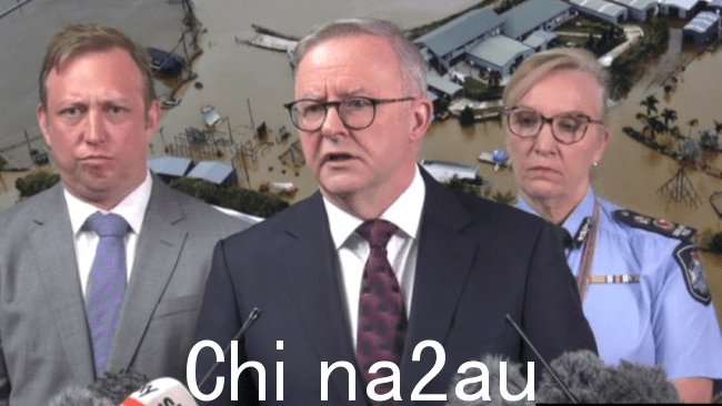 Albanese 先生还宣布澳大利亚政府灾难恢复付款和灾难恢复津贴将从周三开始,洪水灾民可以申请索赔。图片:澳大利亚天空新闻