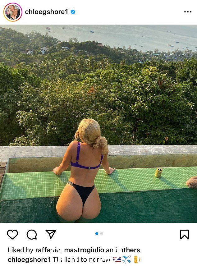 Chloe Ferry 穿着紧身丁字裤比基尼炫耀她漂亮的臀部,她在 Instagram 上发布了一系列照片,分享了她对泰国之旅的兴奋之情