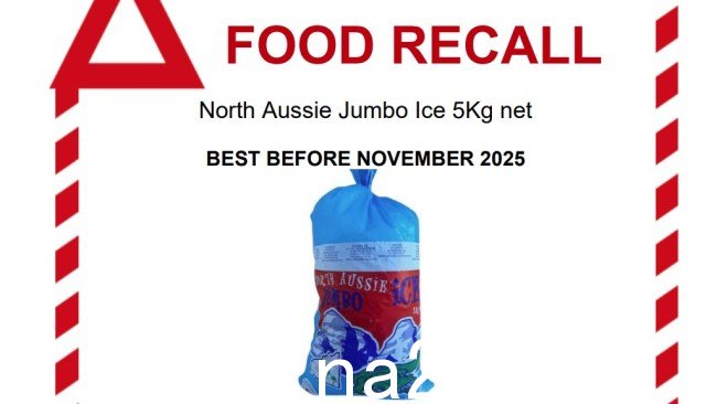 Frozen Options Pty Ltd 正在召回其西澳大利亚州北澳大利亚 Jumbo Ice 5 公斤袋装。图片：FSANZ