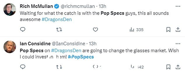 其他观众在演出结束后在社交媒体上承认他们认为 Pop Specs 听起来是一个很棒的主意,并表达了他们的兴趣