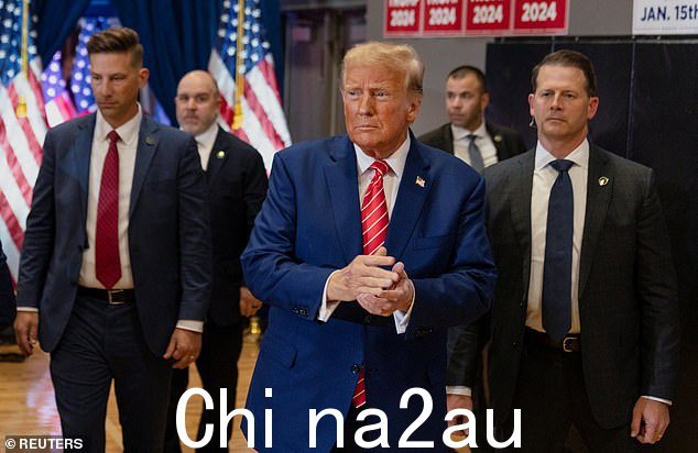 唐纳德·特朗普于 2024 年 1 月 6 日在爱荷华州克林顿参加竞选活动