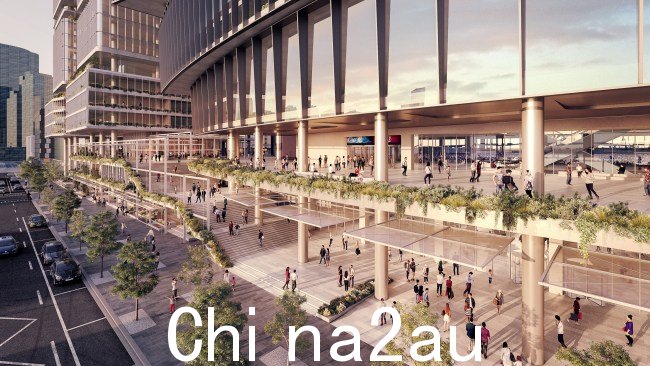 升级后,位于漫威体育场海滨一侧的 AFL House 和第七频道总部将被住宅、商业和娱乐区取代。图片:Credit Grimshaw Architects - 提供