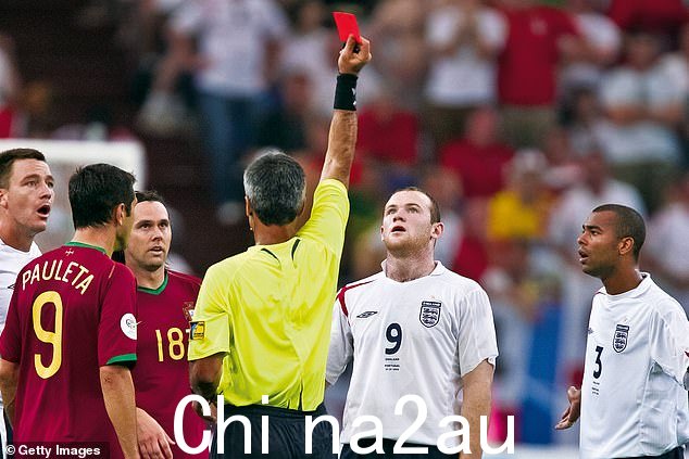 Rooney was defended by Eriksson following his red card in the 2006 World Cup quarter-final against Portugal