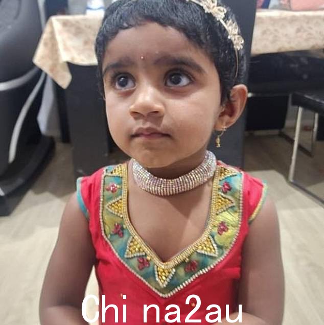 Rishwika Salibindla (pictured) died after her father accidently reversed his SUV over her on Friday afternoon at a property in Sydney's north-west