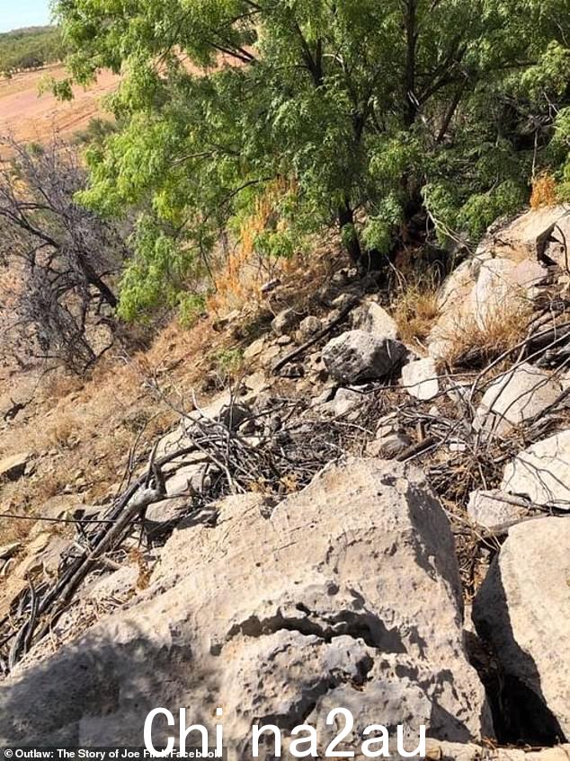 原住民丛林游侠弗里克在被士兵追赶时逃跑的地方,然后转身射杀了弗兰克·汉恩 (Frank Hann) 的“黑人男孩”尼姆 (Nym),后者在死亡时哭得像个婴儿” class=