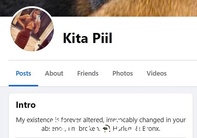 Nikita Piil 悄悄更改了她的 Facebook 个人资料,以向她的狗致敬(如图)
