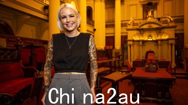Georgie Purcell 是第一位当选动物正义党议员以及维多利亚州议会中最年轻的女性。图片:Mark Stewart