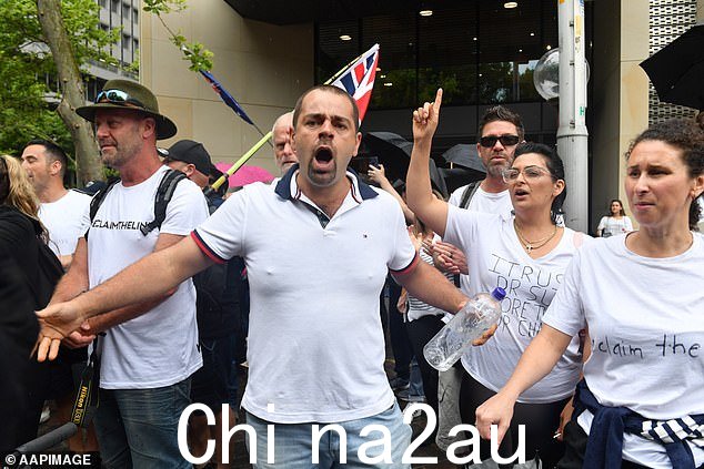 FitzSimons 在收到志同道合的粉丝的反馈后,后来在名单中添加了“孤独如小麻雀”、“埃隆·马斯克的粉丝”和“匿名如迷路的狗”(如图) :2021 年悉尼新南威尔士州公立学校教师和校长罢工期间,反疫苗抗议者质问老师)